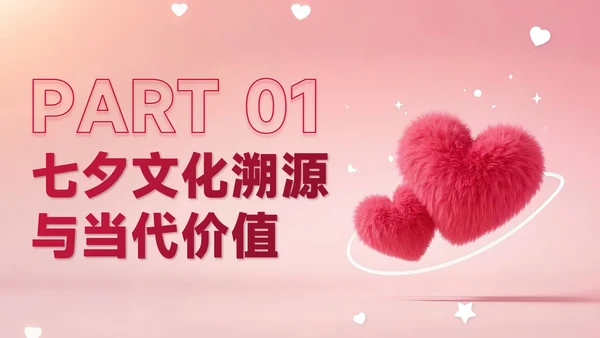 红色创意风七夕浪漫七夕让爱发生PPT模板