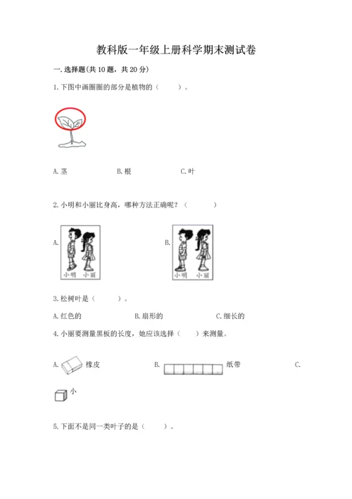 教科版一年级上册科学期末测试卷精品【典型题】.docx