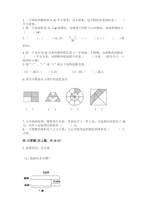 苏教版六年级下册数学期中测试卷附参考答案（满分必刷）.docx