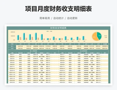 项目月度财务收支明细表