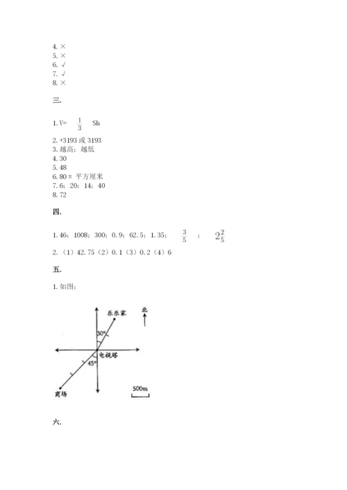 河南省平顶山市六年级下册数学期末测试卷及完整答案.docx