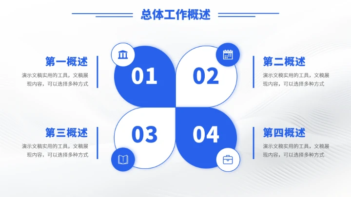 蓝色高端工作汇报述职年终总结PPT模板