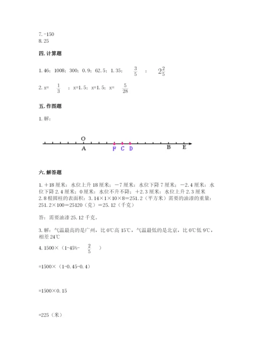 小学六年级下册数学期末卷带答案（名师推荐）.docx