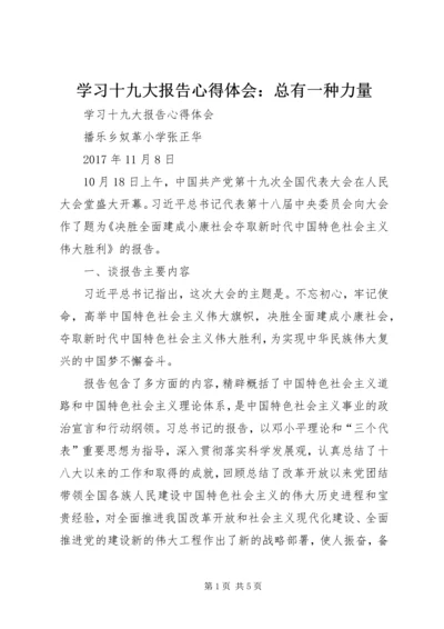 学习十九大报告心得体会：总有一种力量.docx