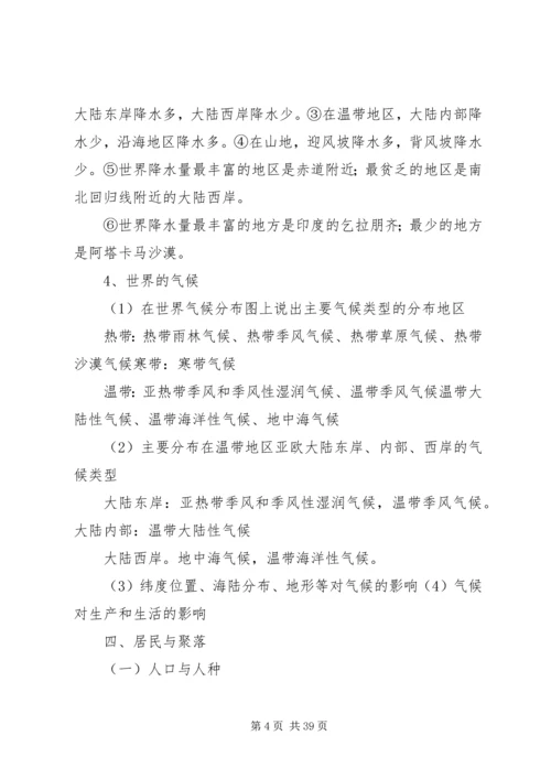 初二地理结业复习知识点(人教版).docx
