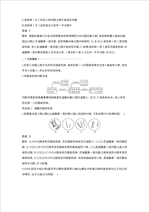 浙江选考202x版高考生物新导学大一轮复习 第11讲 减数分裂中的染色体行为讲义