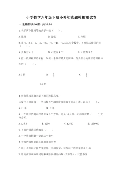 小学数学六年级下册小升初真题模拟测试卷精品(实用).docx