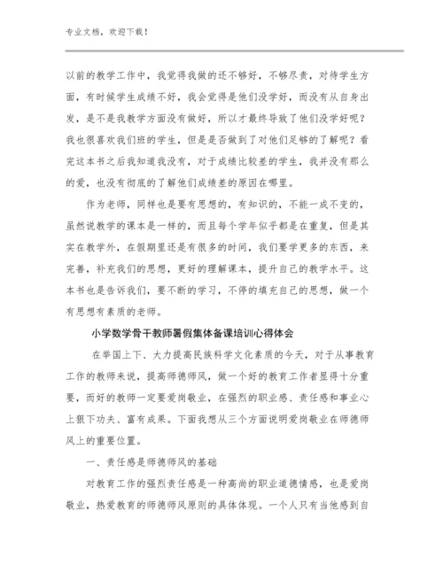 2024小学数学骨干教师暑假集体备课培训心得体会范文11篇文档选编.docx