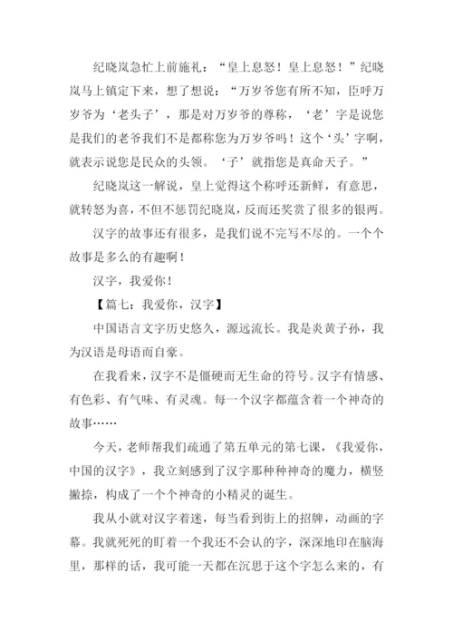 关于汉字的作文.docx