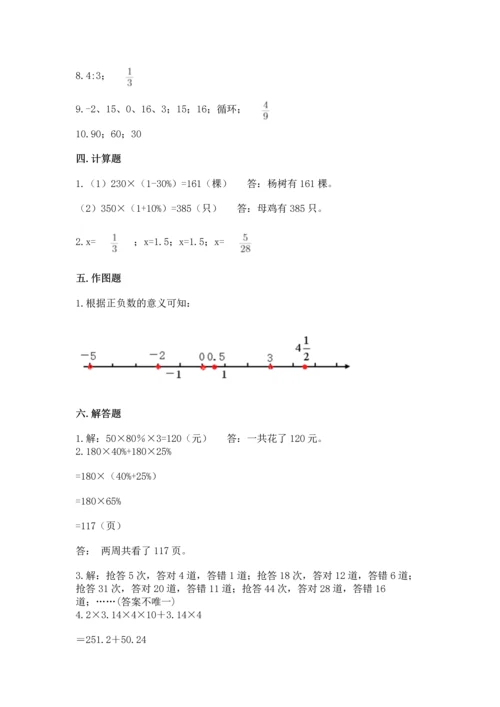 人教版六年级下册数学期末测试卷（各地真题）.docx