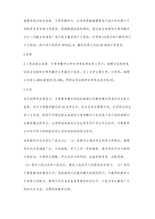 临床病理讨论法在病理学教学中的应用价值分析.docx