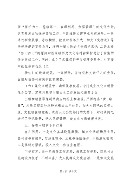 乡镇文化工作总结汇报.docx