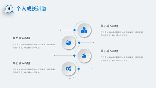新拟态风圆环微粒体蓝色企业项目工作汇报PPT模板工作总结
