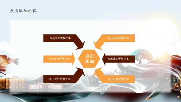 奢华的新中式园式豪宅国风庭院通用PPT模板