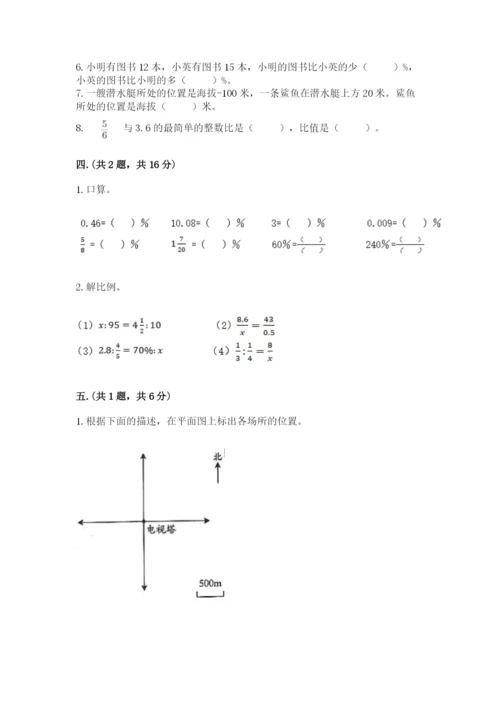 小学六年级数学摸底考试题【原创题】.docx