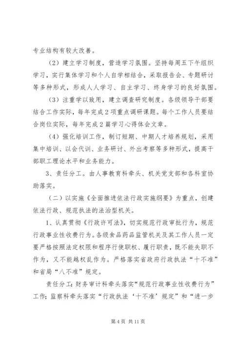 药监局创建“学习型、法治型、服务型机关”实施方案 (3).docx