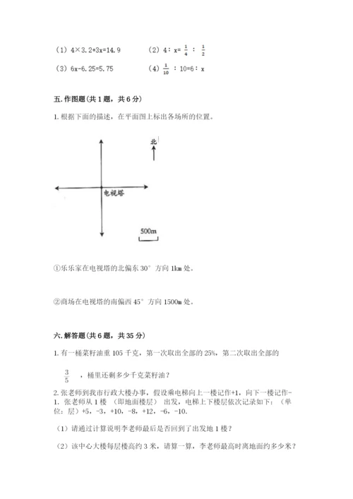 常熟市六年级下册数学期末测试卷及完整答案.docx