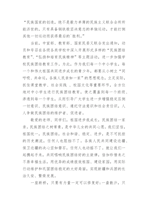 民族团结一家亲的演讲稿.docx