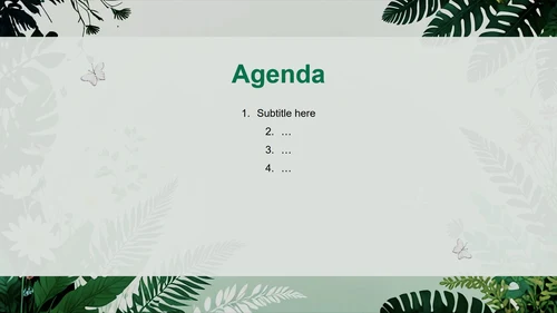 绿色绿植小清新风新学期新生自我介绍PPT主题模板
