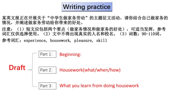 外研版九年级上册写作课件家务劳动主题Housework writing课件(共19张PPT)
