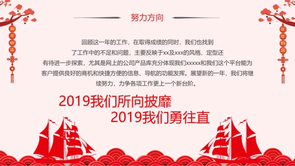 2019猪年新年春节联欢会年终总结PPT