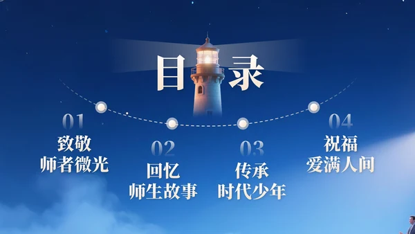 浅橙色3D立体风教师节主题班会PPT模版