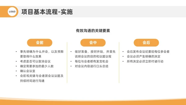 橙色插画风项目管理流程企业员工管理培训PPT课件