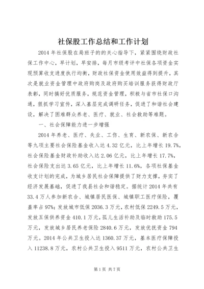 社保股工作总结和工作计划.docx