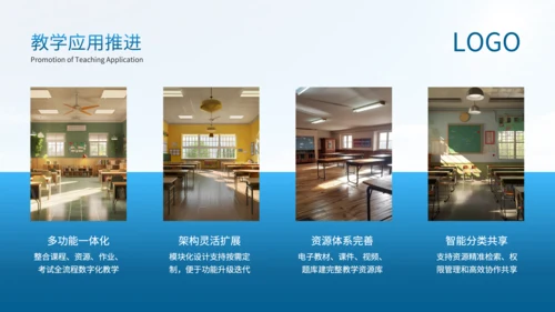 蓝色简约风智慧校园建设进展述职PPT