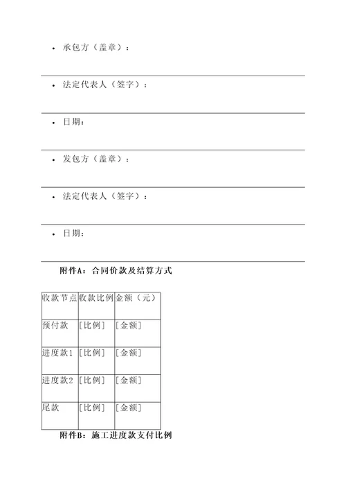 项目施工承包协议书