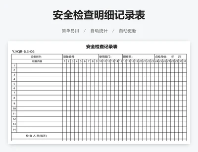 安全检查明细记录表