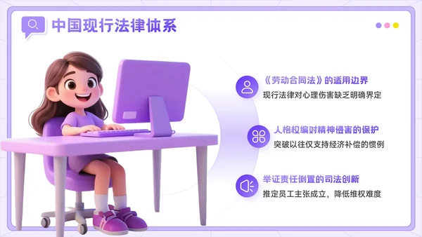紫色3D风反职场PUA运动公益讲座PPT模板