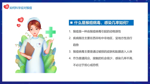 科学预防猴痘病毒科普，打针注射器ppt模板
