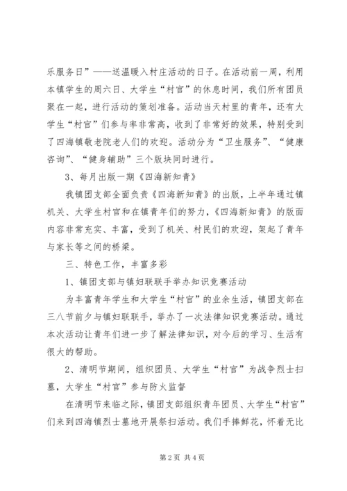 四海镇团支部上半年工作汇报.docx