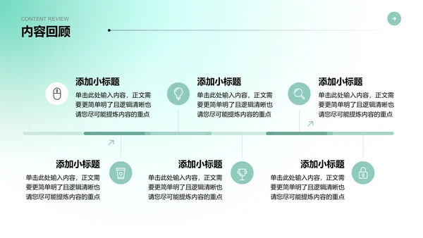 绿色简约清新风格通用总结汇报演示PPT模板