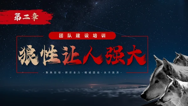 蓝色简约商务风如何打造狼性团队企业培训PPT模板团队建设