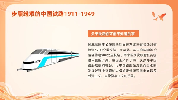 橙色国潮科学发展的中国铁路PPT模板宣传PPT动态PPT