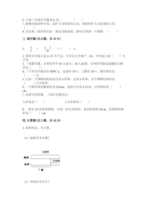 北京版六年级下册数学期中测试卷（考试直接用）.docx