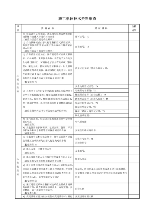 自动扶梯与自动人行道施工自检报告安装改造重大修理样本后适用.docx