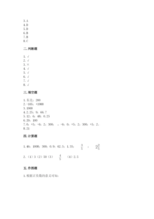 冀教版小学六年级下册数学期末综合素养测试卷附完整答案（典优）.docx