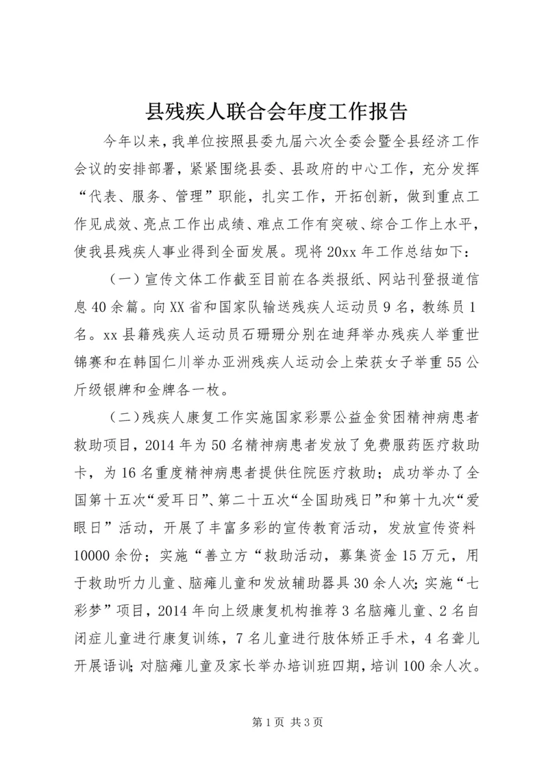 县残疾人联合会年度工作报告.docx