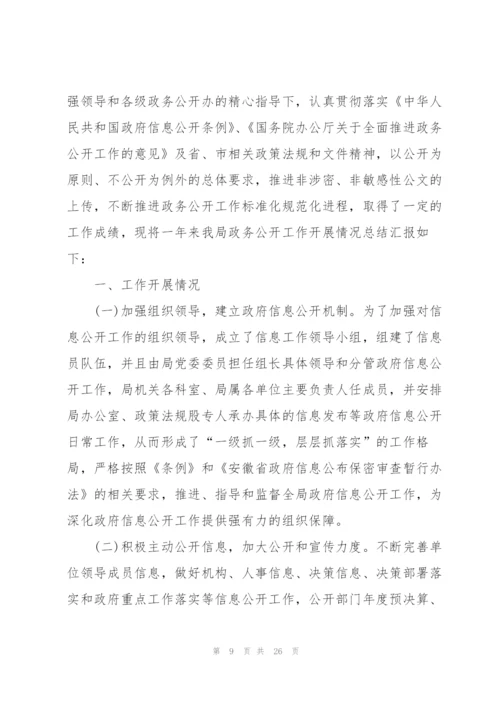 政务公开年终工作总结（10篇）.docx