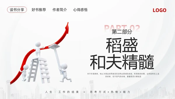 红黑简约3d活法稻盛和夫PPT模板宣传PPT动态PPT读书分享