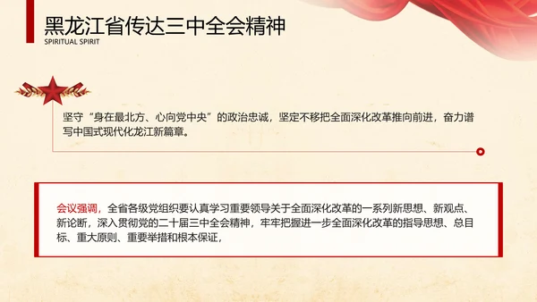 黑龙江省传达三中全会精神专题党课PPT