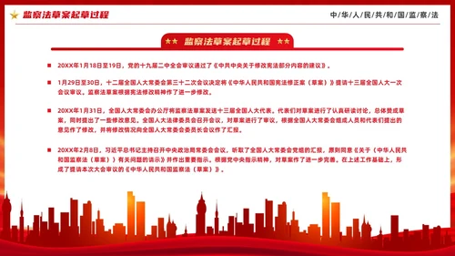 红色大气庄严监察法解读学习培训PPT条例监察
