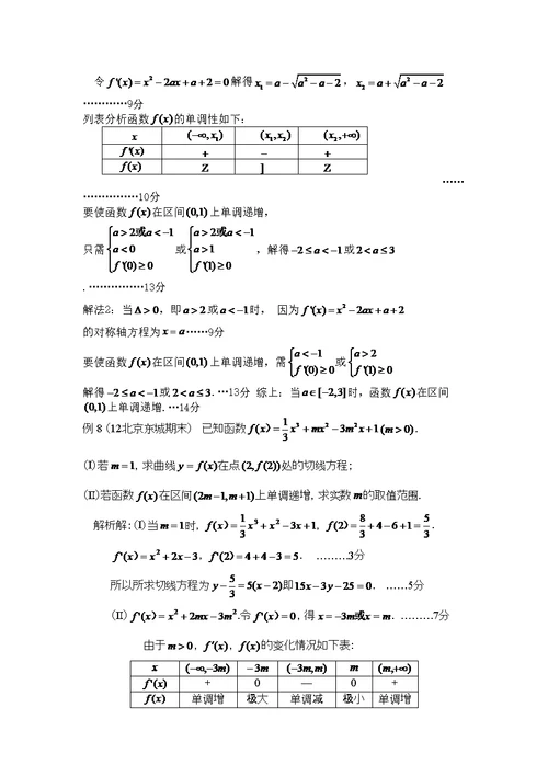 高中数学导数及其应用专题