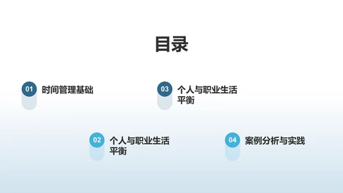 蓝色3D风时间管理PPT模板