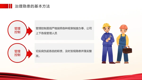 红色简约风安全生产隐患排查PPT模板