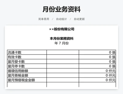 月份业务资料