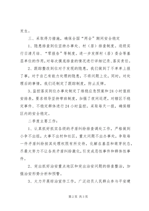 综治办XX年第一季度工作总结和第二季度工作计划 (5).docx